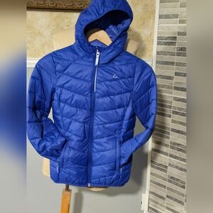PARADOX Puffer Girl Kids Size‎ L 10/12 Jacket Hooded Lightweight Blue Packable